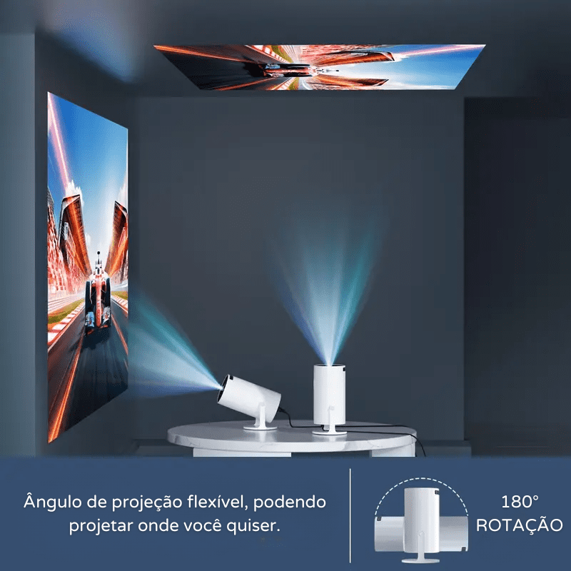 Projetor Portátil 4K Ultra HD Compacto Cinema Multimídia
