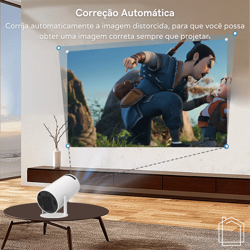 Projetor Portátil 4K Ultra HD Compacto Cinema Multimídia
