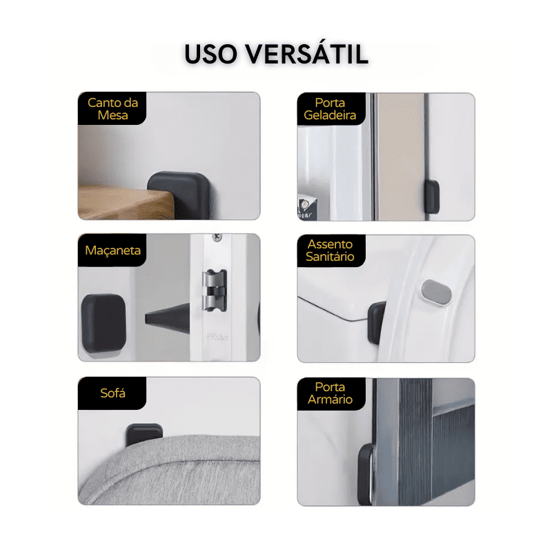 Protetor de Porta em Silicone Antiimpacto com Adesivo 3M