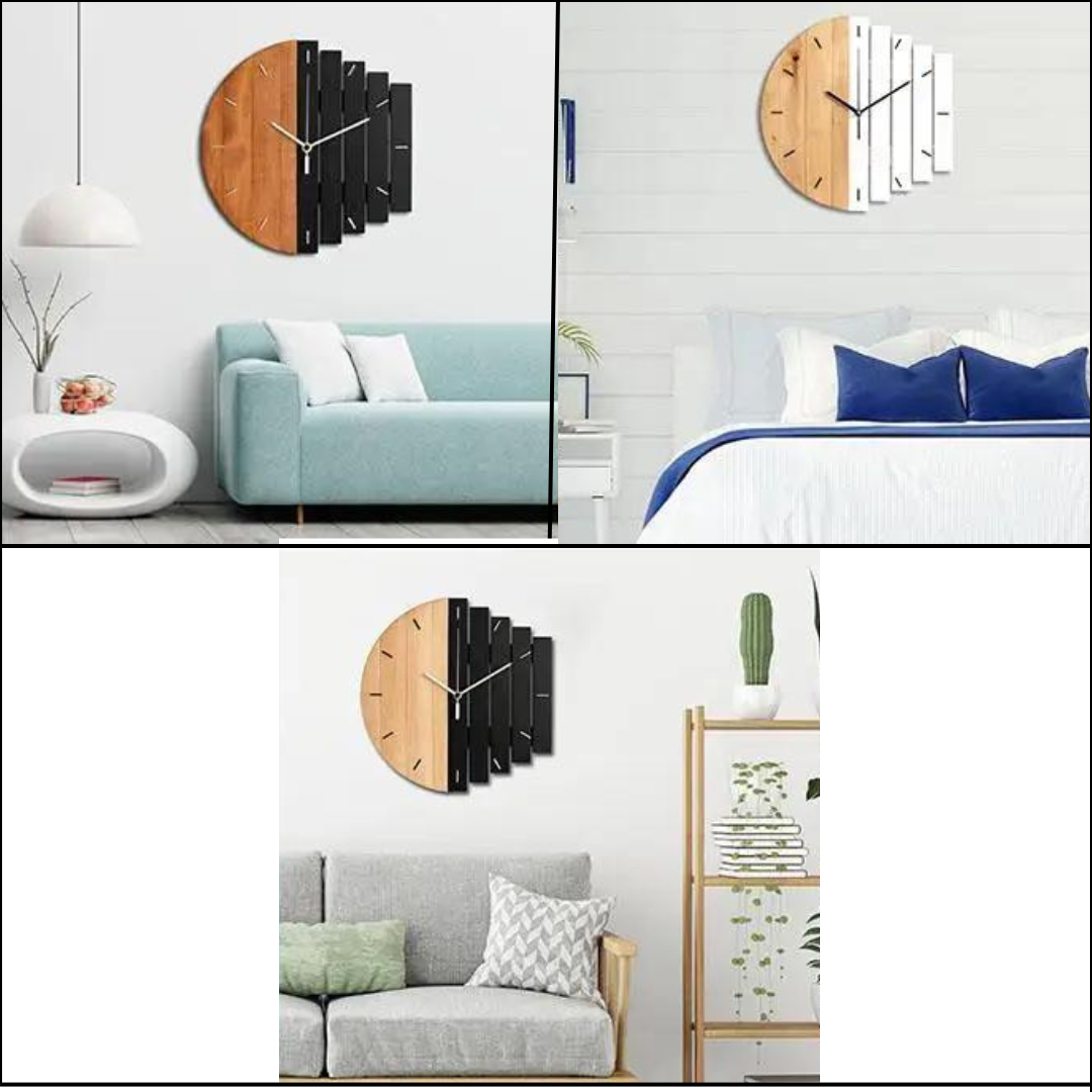 Relógio de Parede Moderno em Metal com Design Elegante