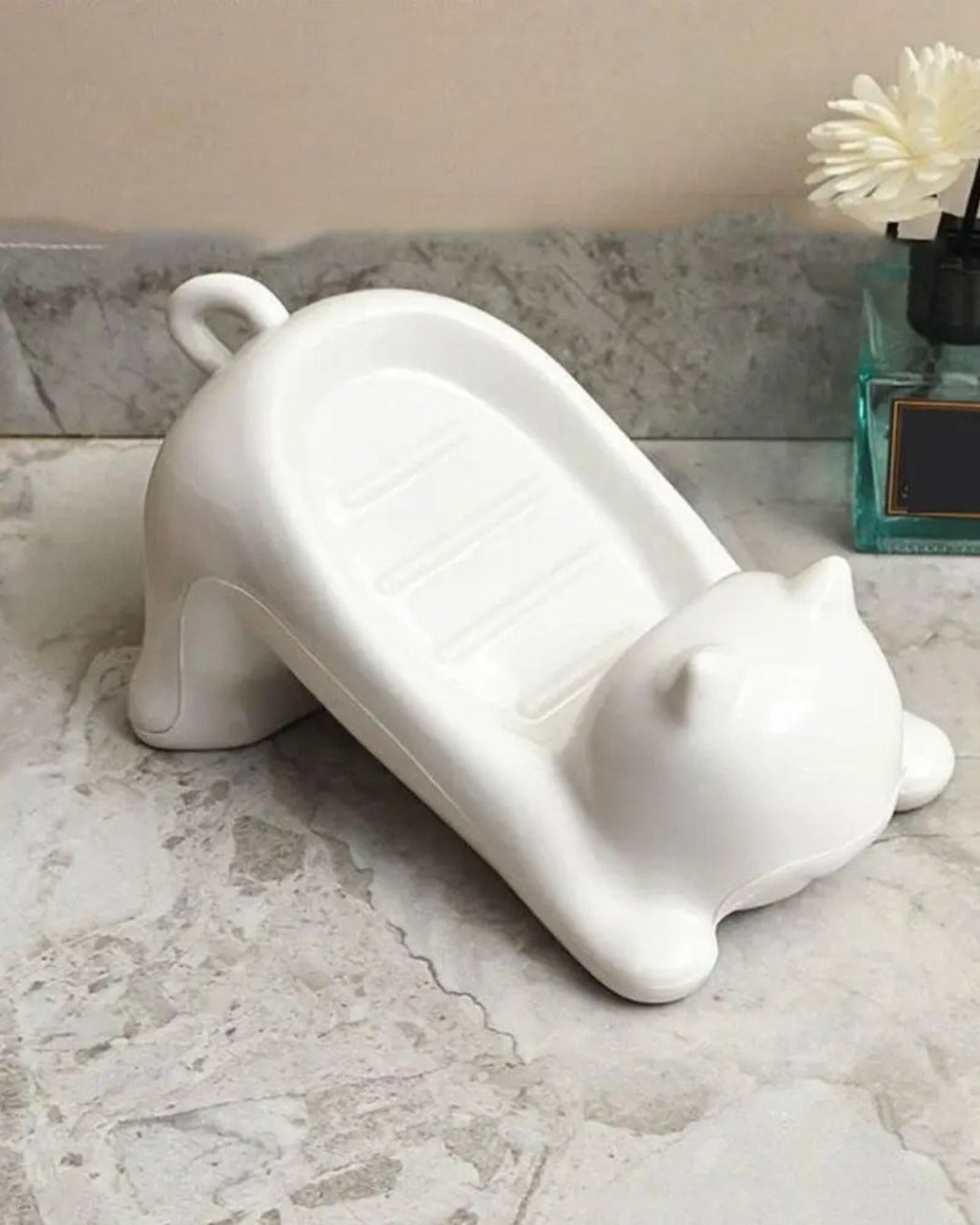 Saboneteira De Plástico Com Dreno Criativo em Forma de Gato