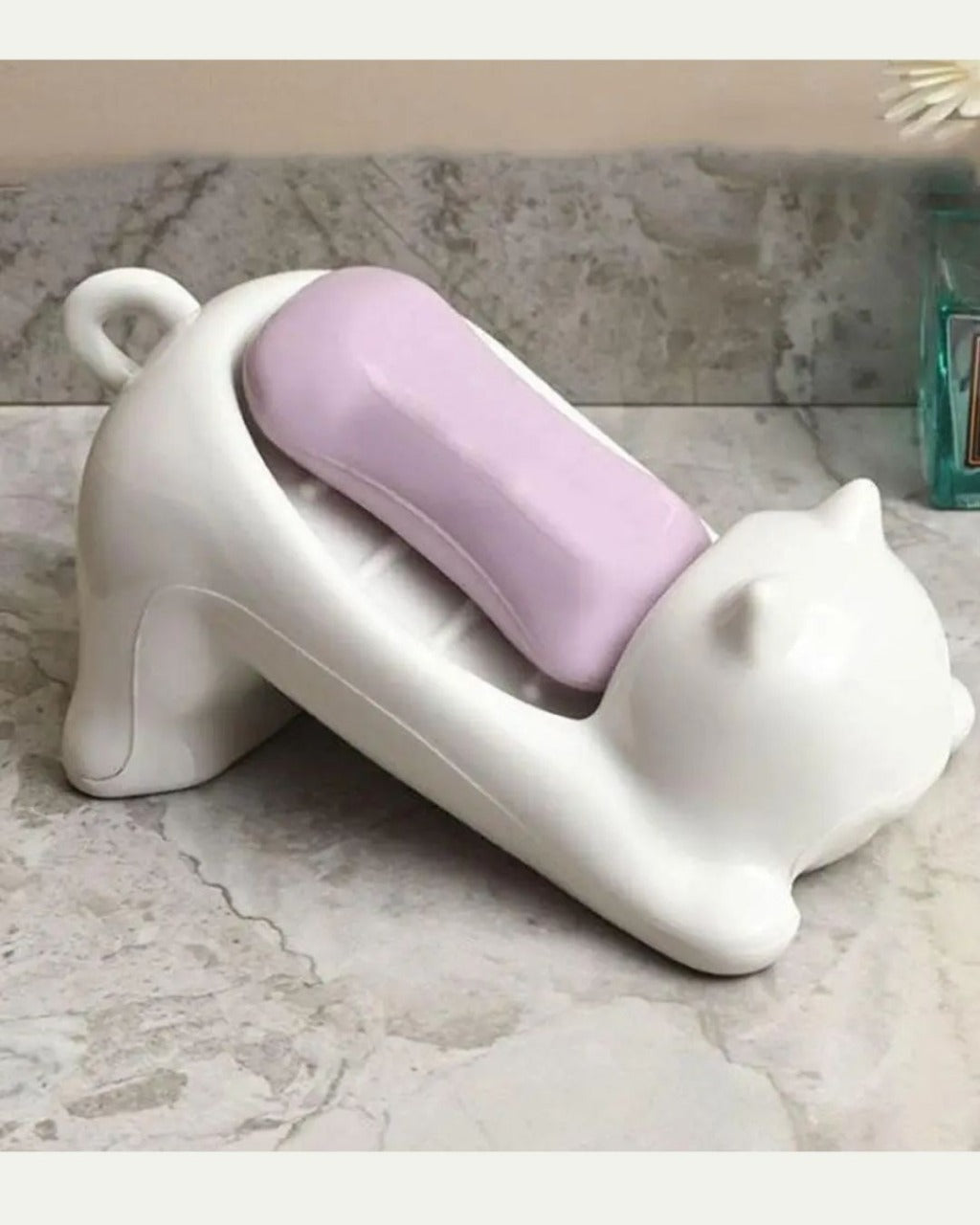 Saboneteira De Plástico Com Dreno Criativo em Forma de Gato