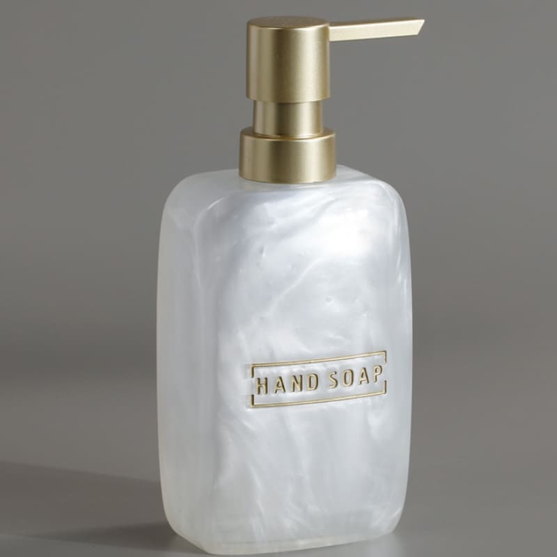 Kit Banheiro em Resina com Acabamento Dourado 3 Peças