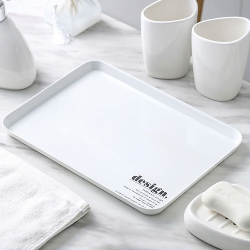 Kit Banheiro em Cerâmica 6 Peças com Bandeja Organizadora