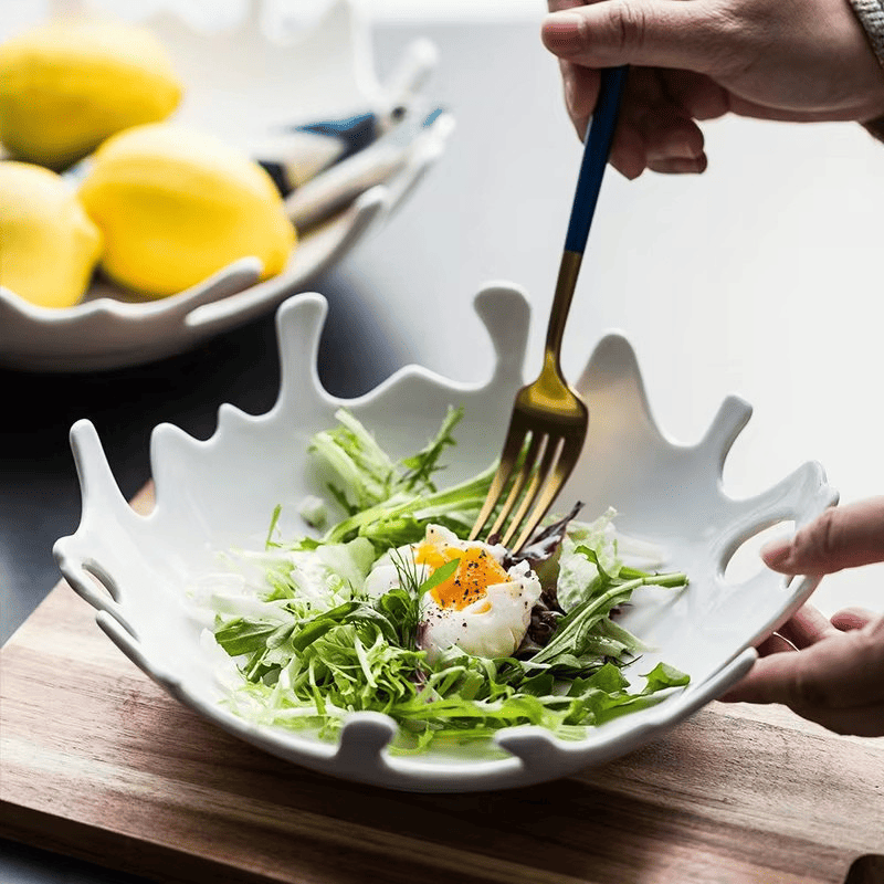 Saladeira de Cerâmica Irregular para Mesa Posta Sofisticada