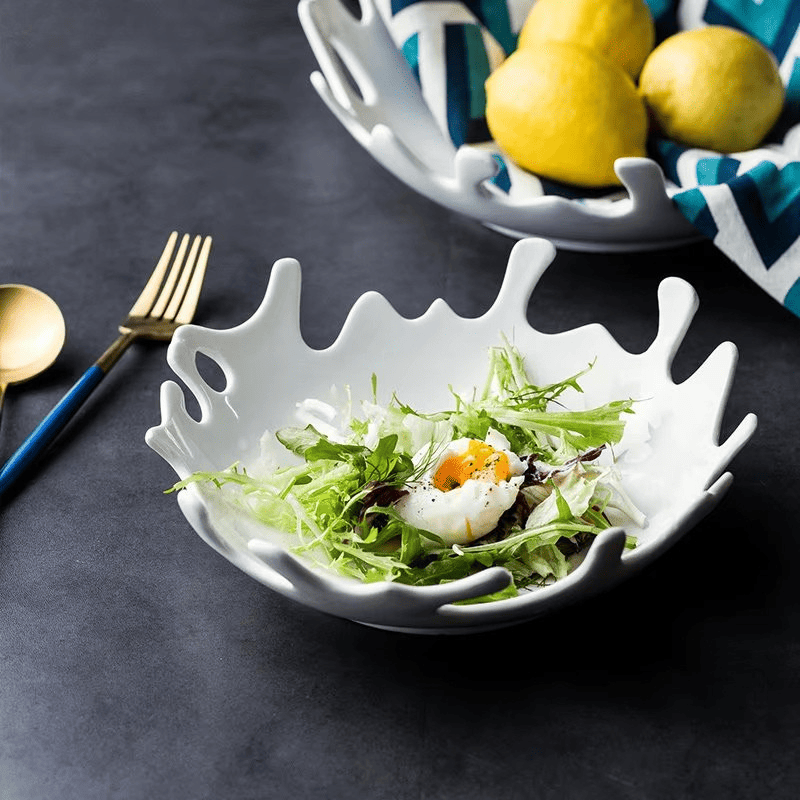 Saladeira de Cerâmica Irregular para Mesa Posta Sofisticada