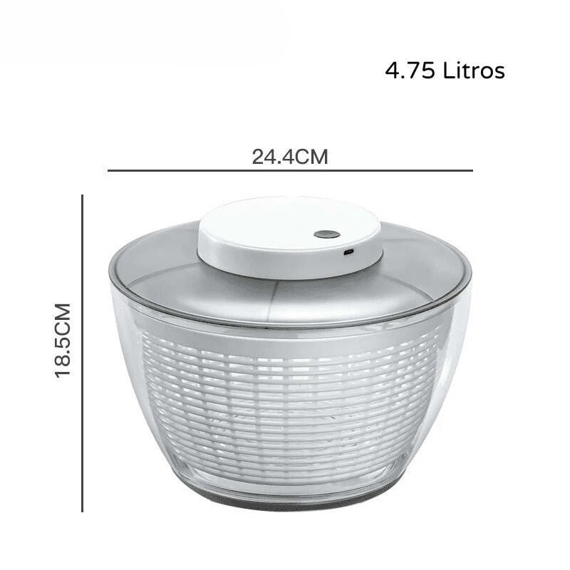 Secador de Salada Elétrico Centrífuga Recarregável