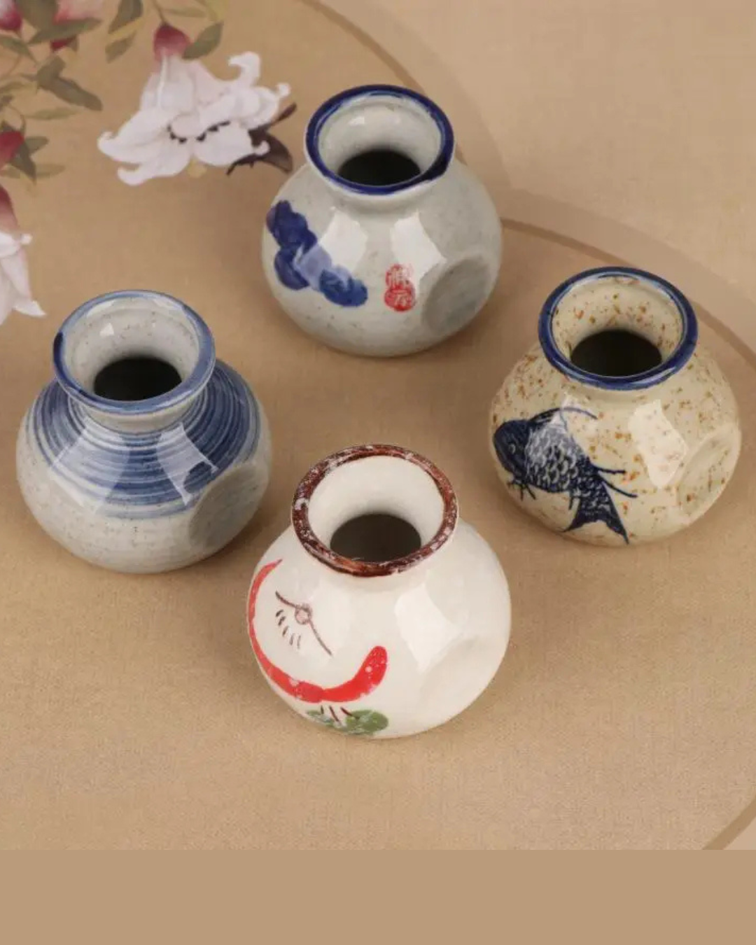 Suporte de Palito de Cerâmica Estilo Chinês Delicado