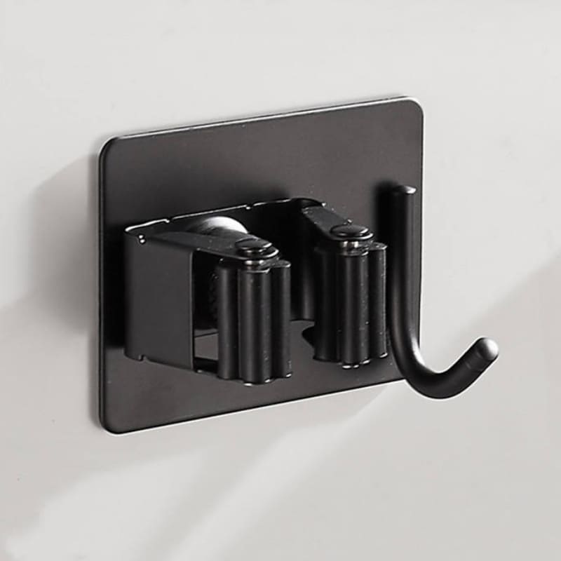 Suporte de Vassoura em Aço Inox e Adesivo de Parede