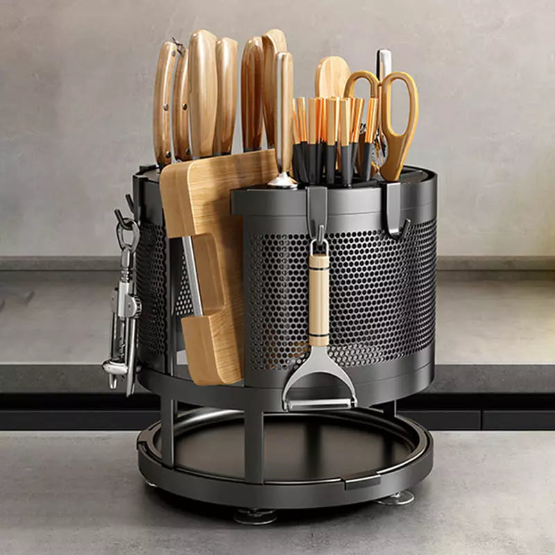 Suporte para Facas e Utensílios com Compartimentos e Alça