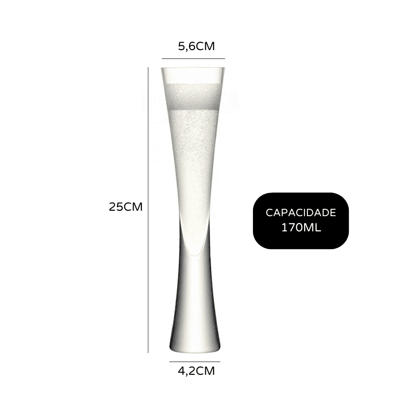 Taça de Champanhe em Cristal Levigado para Espumantes