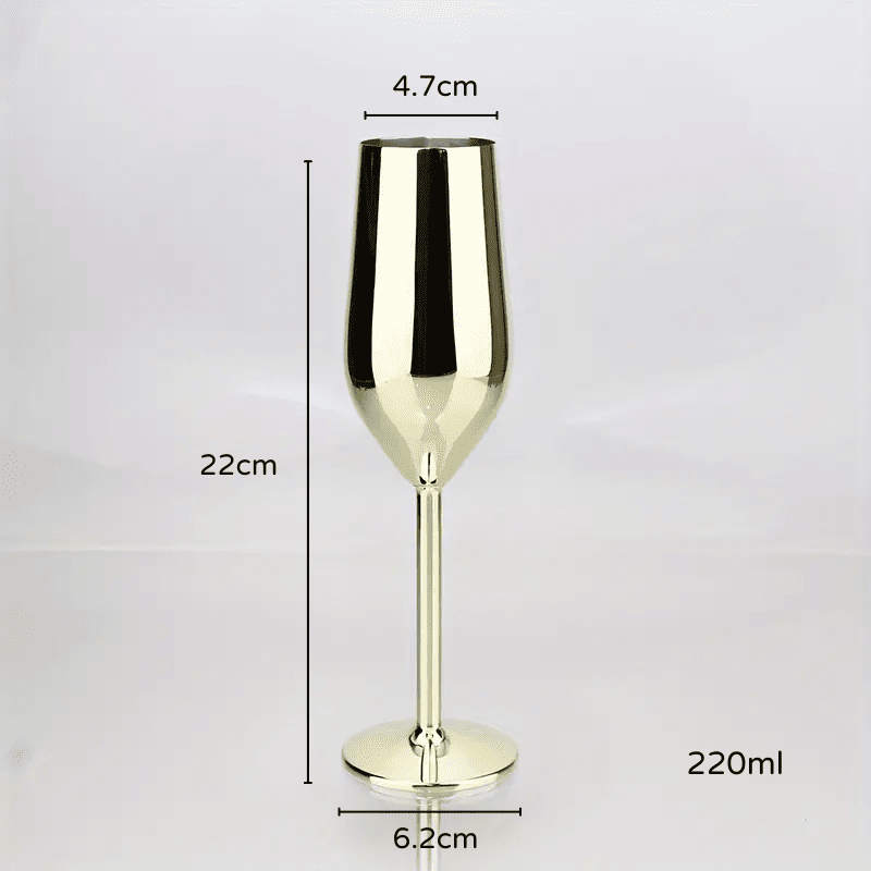 Taça de Champanhe Inox Colorida Inquebrável Espumante