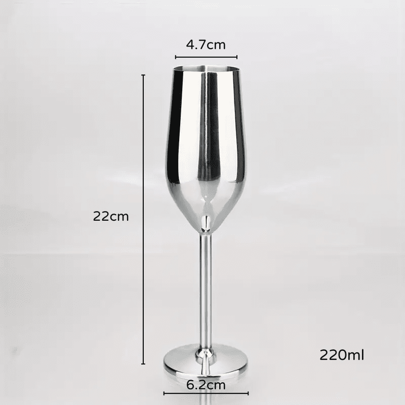 Taça de Champanhe Inox Colorida Inquebrável Espumante