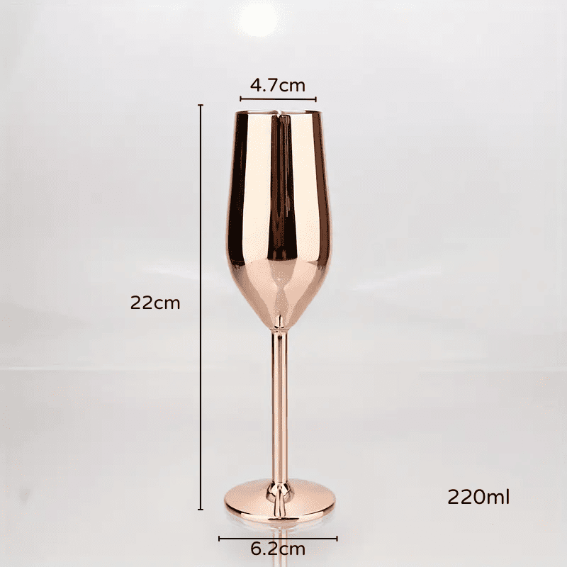 Taça de Champanhe Inox Colorida Inquebrável Espumante