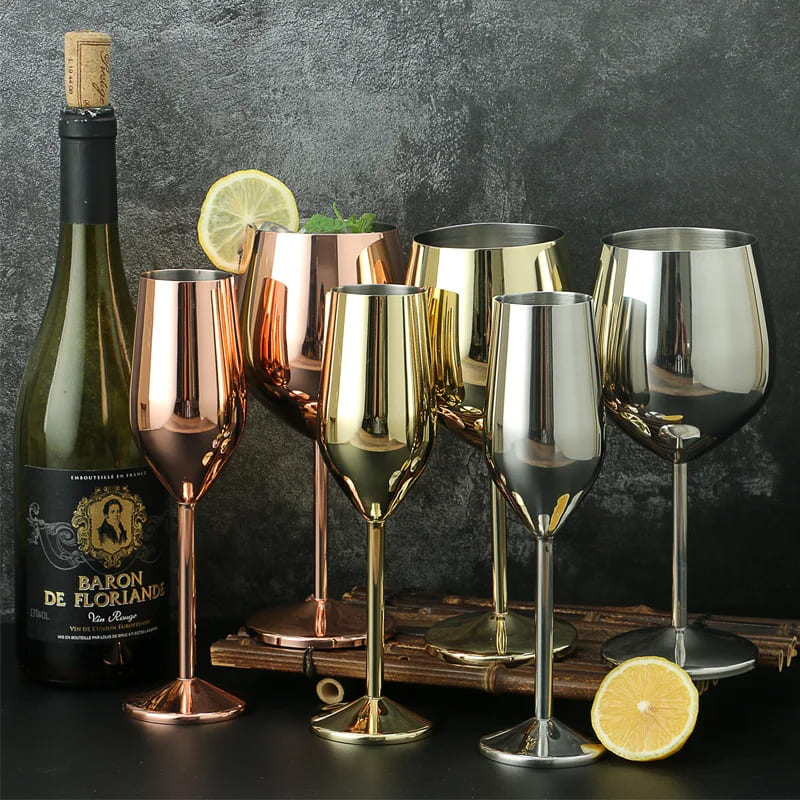 Taça de Champanhe Inox Colorida Inquebrável Espumante