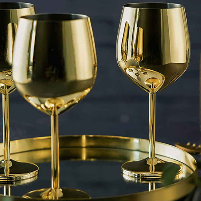 Taça de Vinho Inox Inquebrável Colorida Sofisticada 4 Cores