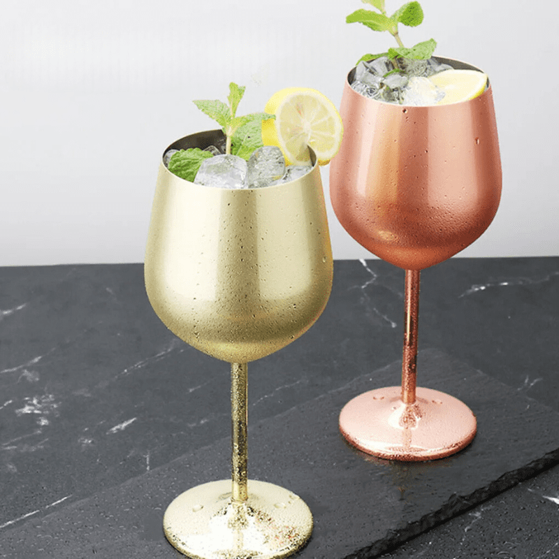 Taça de Vinho Inox Inquebrável Colorida Sofisticada 4 Cores
