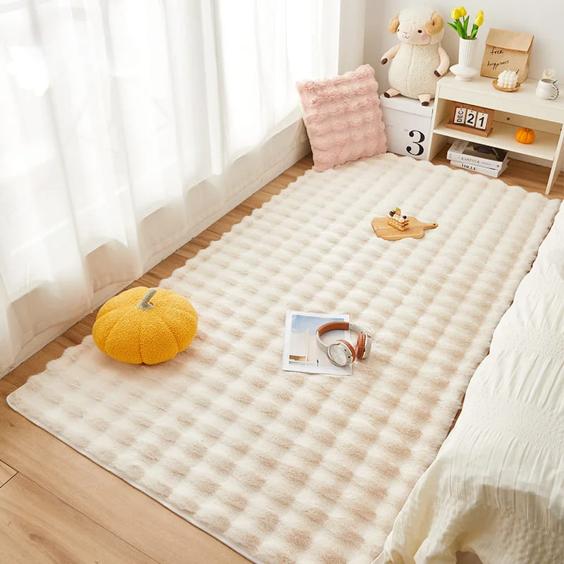 Tapete Pelúcia Antiderrapante Felpudo Lavável Cinza