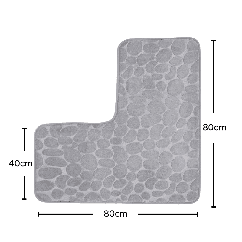 Tapete de Banheiro em Veludo Antiderrapante Formato L
