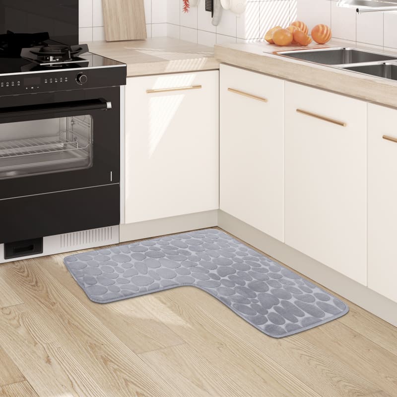 Tapete de Banheiro em Veludo Antiderrapante Formato L