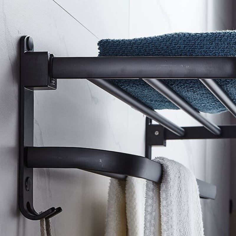 Toalheiro Duplo Retrátil Em Alumínio Durável Para Banho