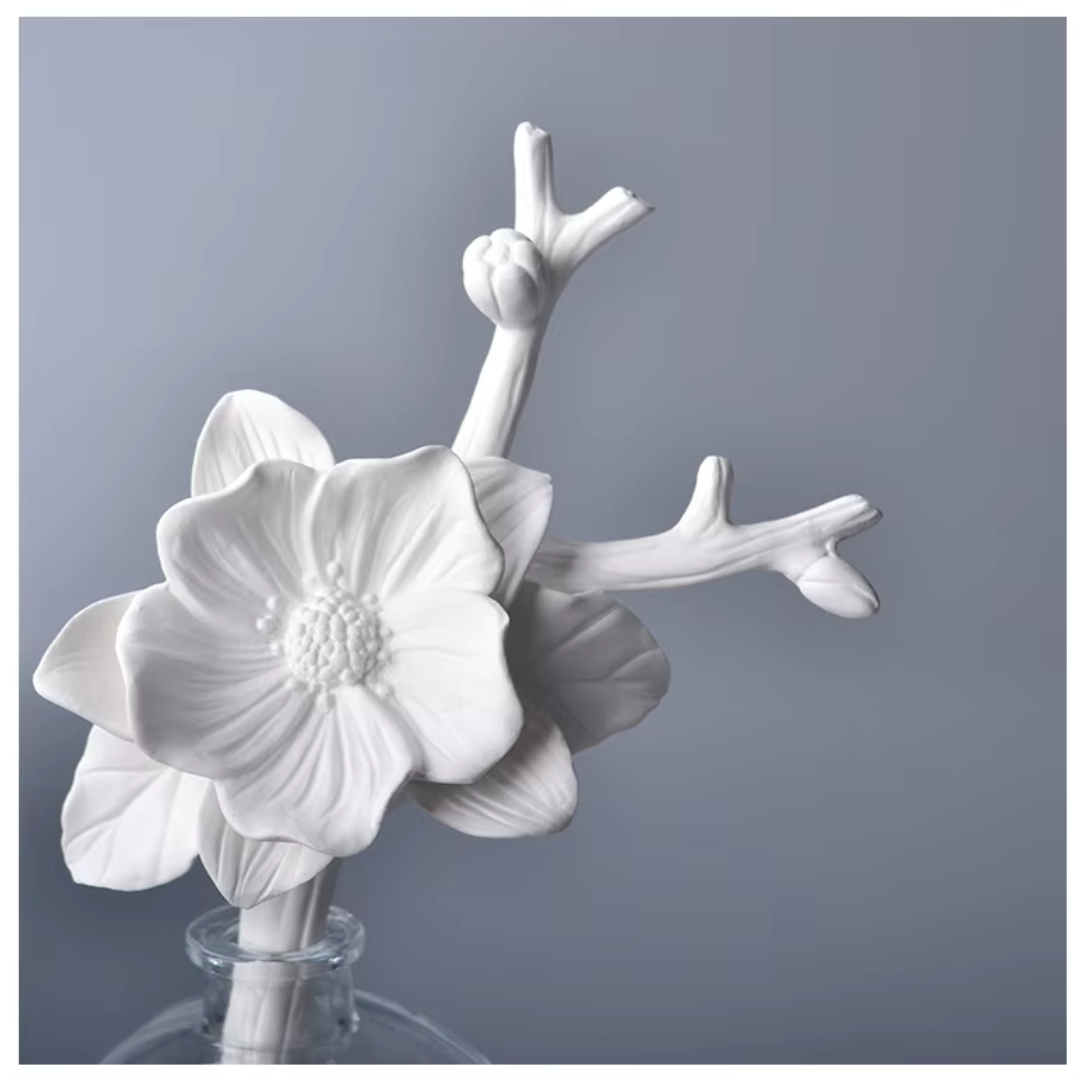 Vareta para Difusor em Cerâmica Formato de Flor Artesanal