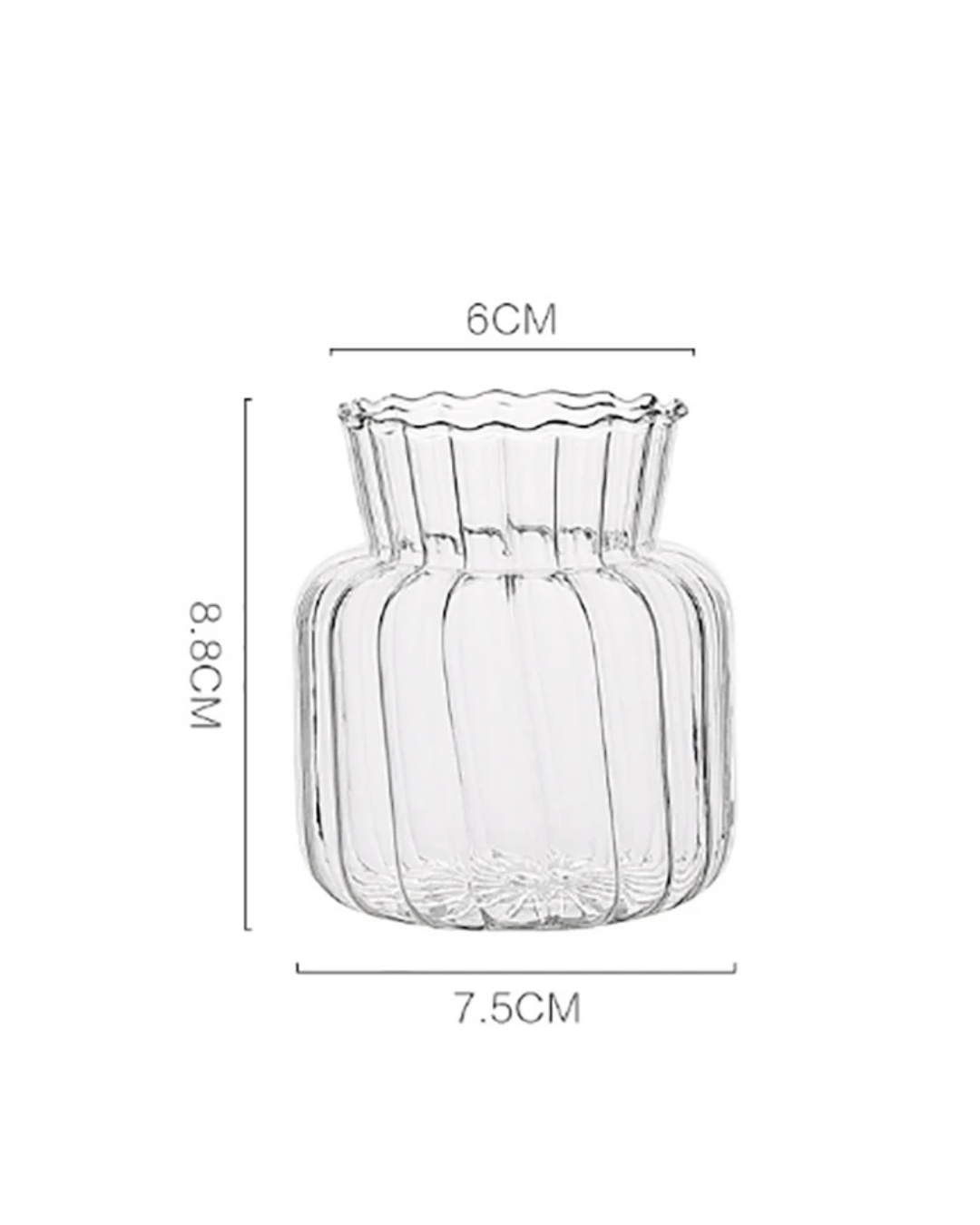 Vaso de Vidro Transparente Estilo Nórdico Minimalista