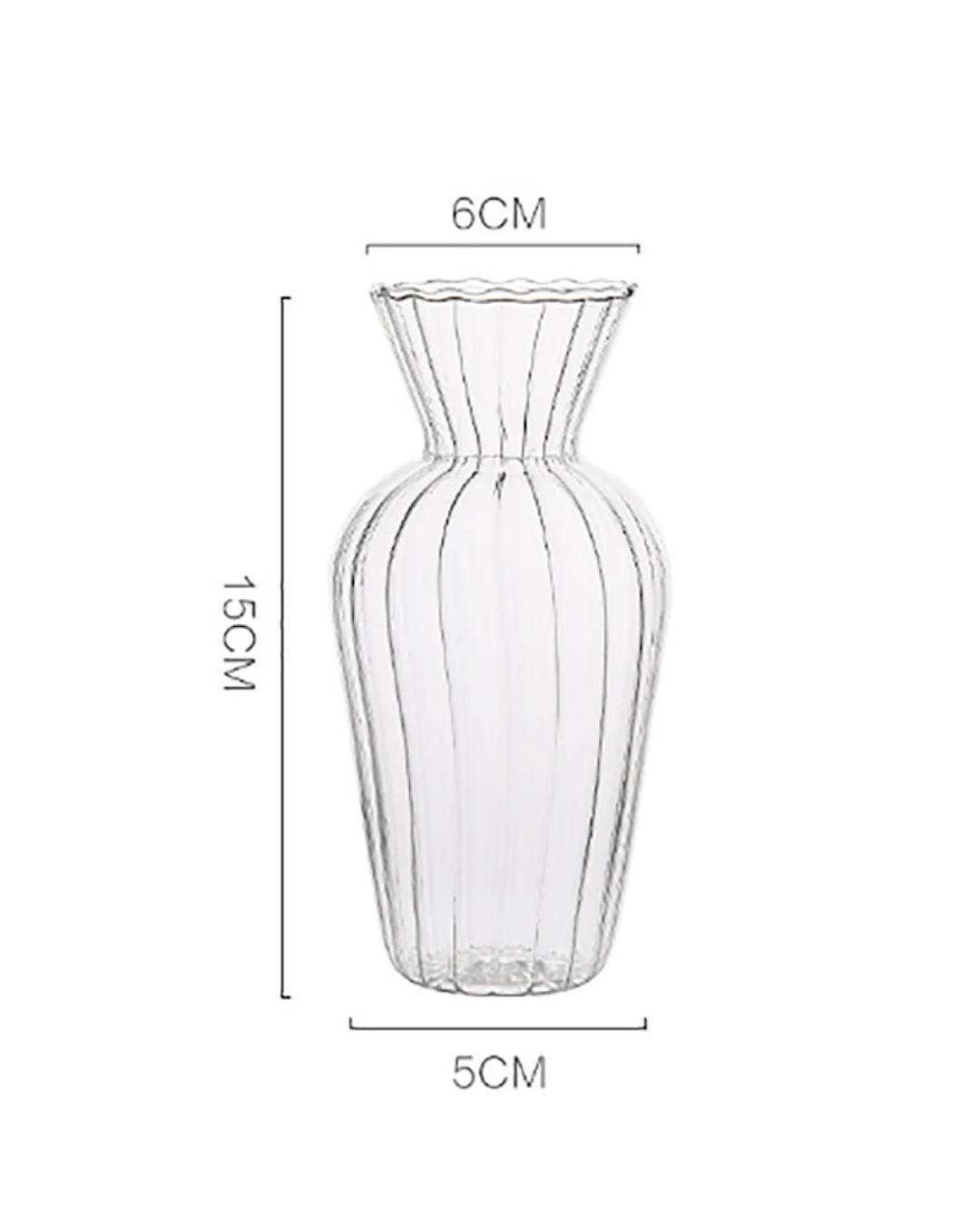 Vaso de Vidro Transparente Estilo Nórdico Minimalista