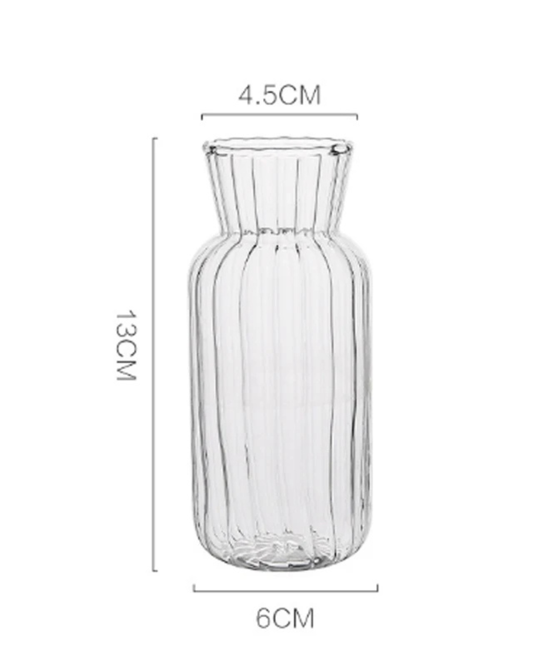 Vaso de Vidro Transparente Estilo Nórdico Minimalista