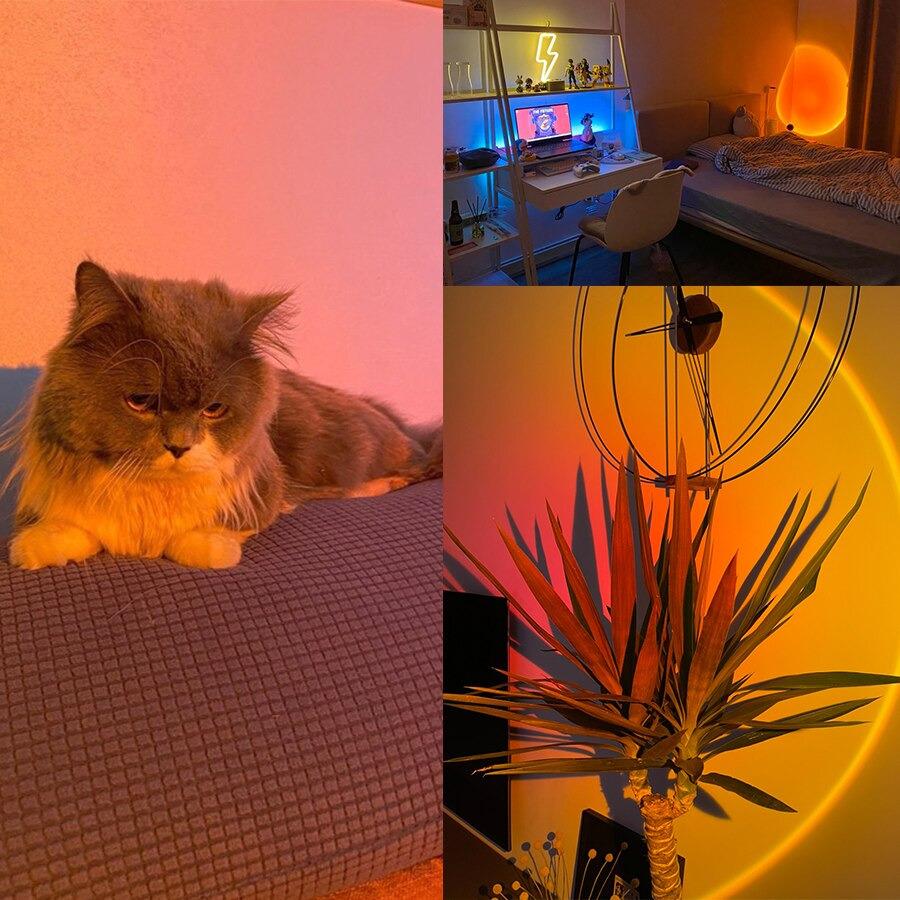 Projetor De Luz LED 4 Em 1 Giratório 360 Graus Ambiente